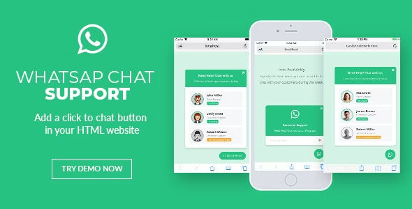 WhatsApp Chat Support jQuery Plugin