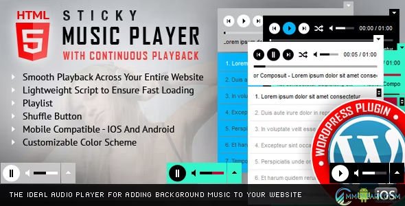 Sticky HTML Music Player WordPress Plugin